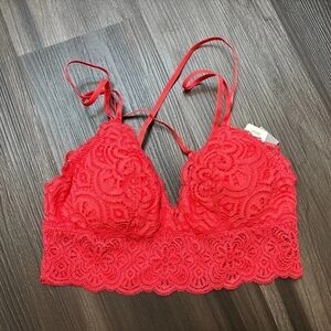 Elegant Red Lace Bralette